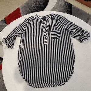 Blouse by Wet Seal, Sheer Black & White, Size Large EUC
